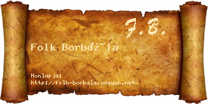 Folk Borbála névjegykártya