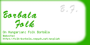borbala folk business card
